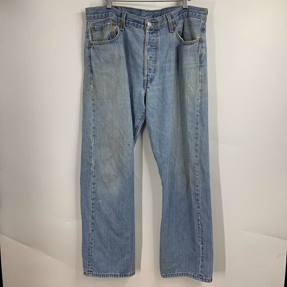 Levi's Other - Levi's Men's Classic 501 Cotton Straight Leg Button Fly Distressed Jeans Size 35